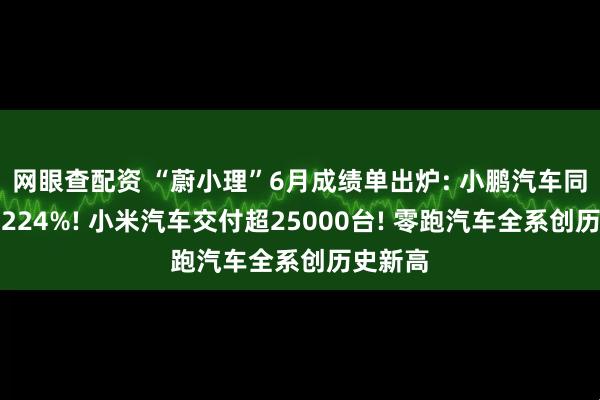 网眼查配资 “蔚小理”6月成绩单出炉: 小鹏汽车同比增长224%! 小米汽车交付超25000台! 零跑汽车全系创历史新高